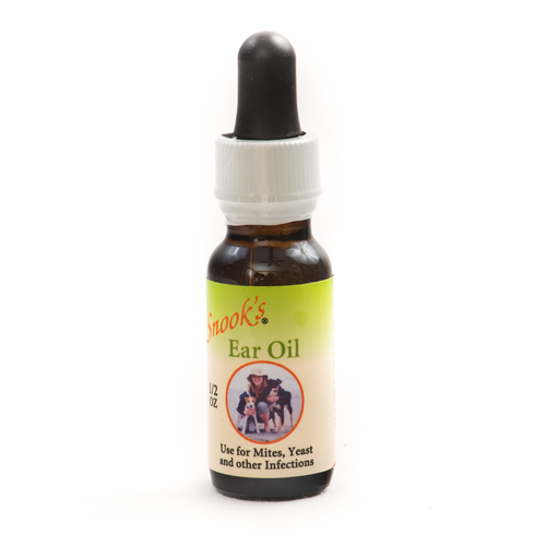 Snook's Ear Oil - use for mites, yeast and other infections. 1/2 oz bottle.