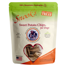 Load image into Gallery viewer, 5lb pouch Snook&#39;s Sweet Potato Chips for dogs. Made from dried golden sweet potatoes.