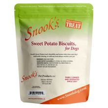 Load image into Gallery viewer, Snooks Sweet Potato Biscuits 5lb back of pouch